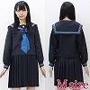 青スカーフのセーラー服(冬制服) M